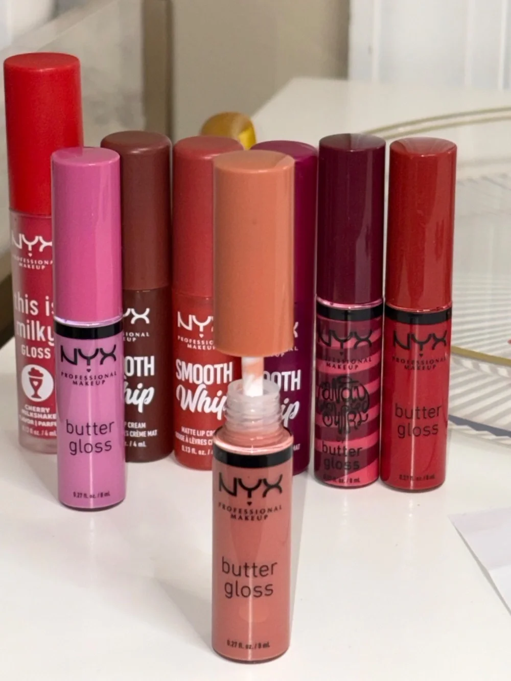 NYX Lip Bundle - Butter Gloss, Smooth Whip, Fat Oil, Sweet Cheeks, Milky Gloss